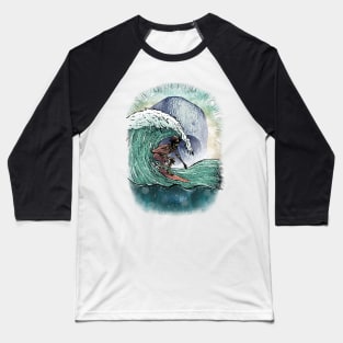 Skull Surf Halloween Baseball T-Shirt